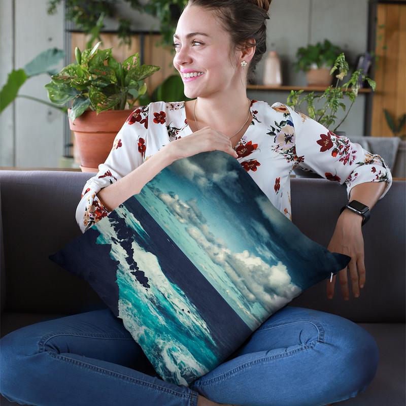 Wild Atlantic Throw Pillow By Image Conscious - by all about vibe