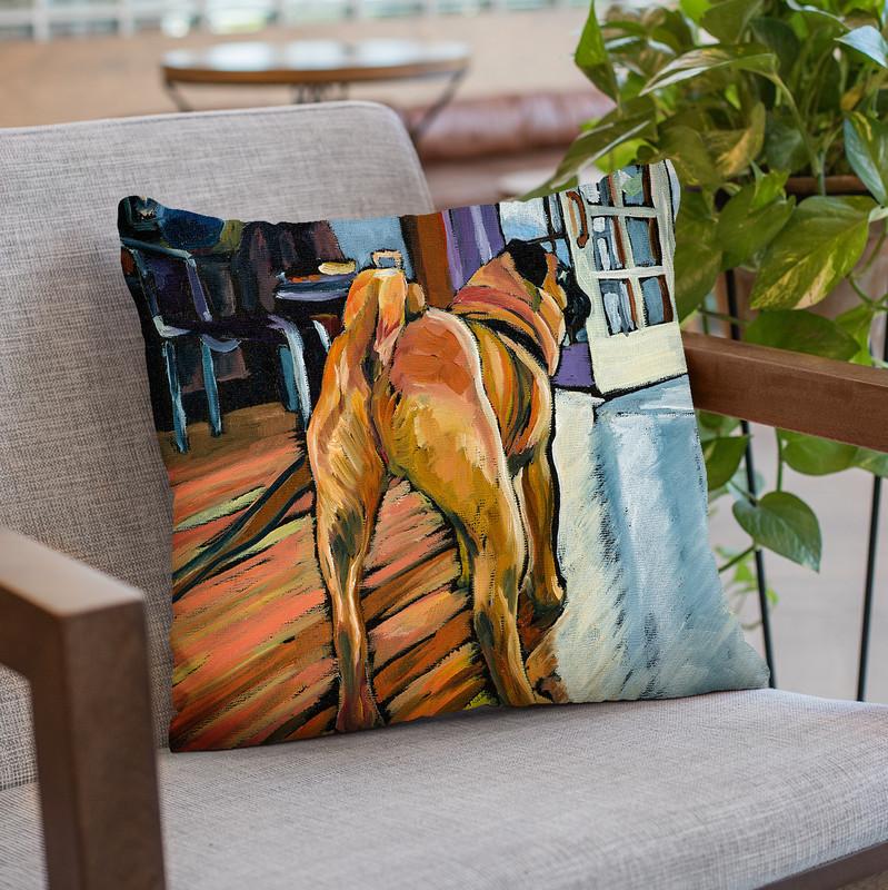 A PugÂês View Throw Pillow By Image Conscious - by all about vibe