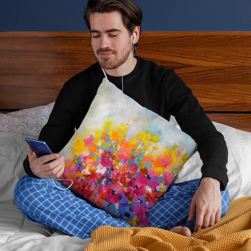 Irises Throw Pillow By Image Conscious - by all about vibe