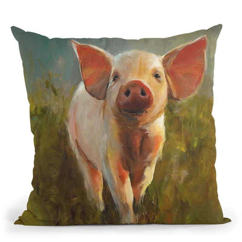 Morning Pig Throw Pillow By Image Conscious