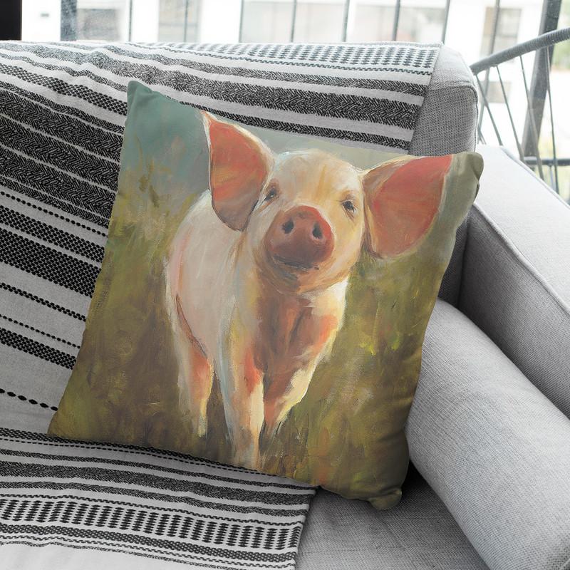 Morning Pig Throw Pillow By Image Conscious