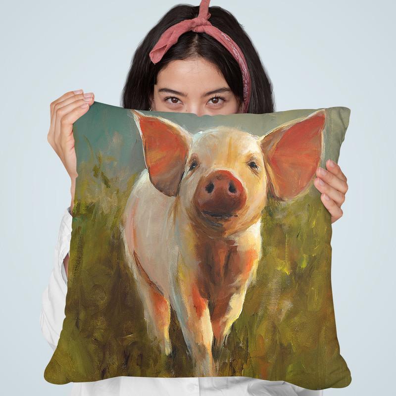 Morning Pig Throw Pillow By Image Conscious