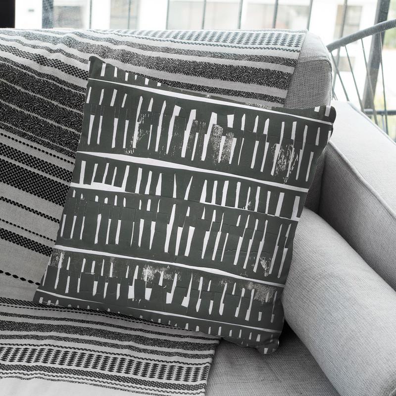 Black Collage Throw Pillow By Image Conscious