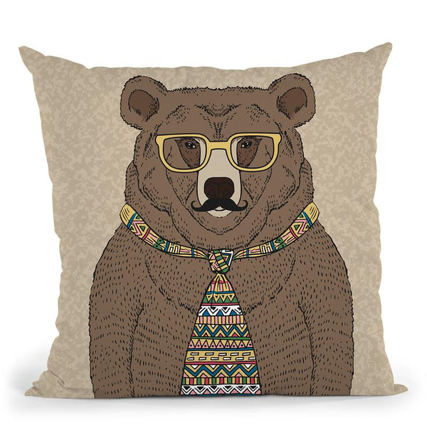Bear-Man Throw Pillow By Image Conscious - by all about vibe
