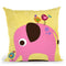 Elephant With Birds Throw Pillow By Image Conscious - by all about vibe
