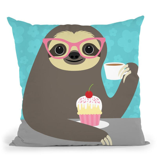 Diva Sloth Throw Pillow By Image Conscious - by all about vibe