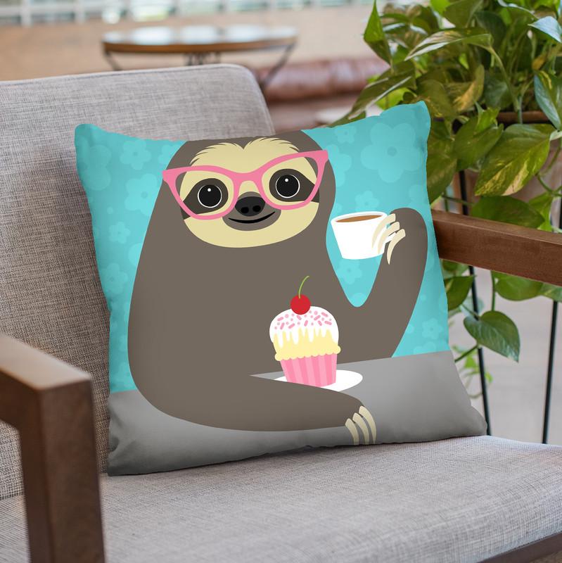 Diva Sloth Throw Pillow By Image Conscious - by all about vibe
