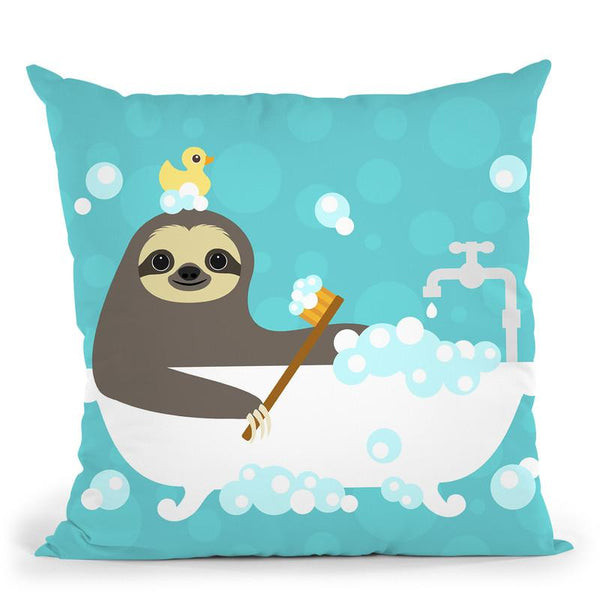 Scrubbing Bubbles Sloth Throw Pillow By Image Conscious - by all about vibe
