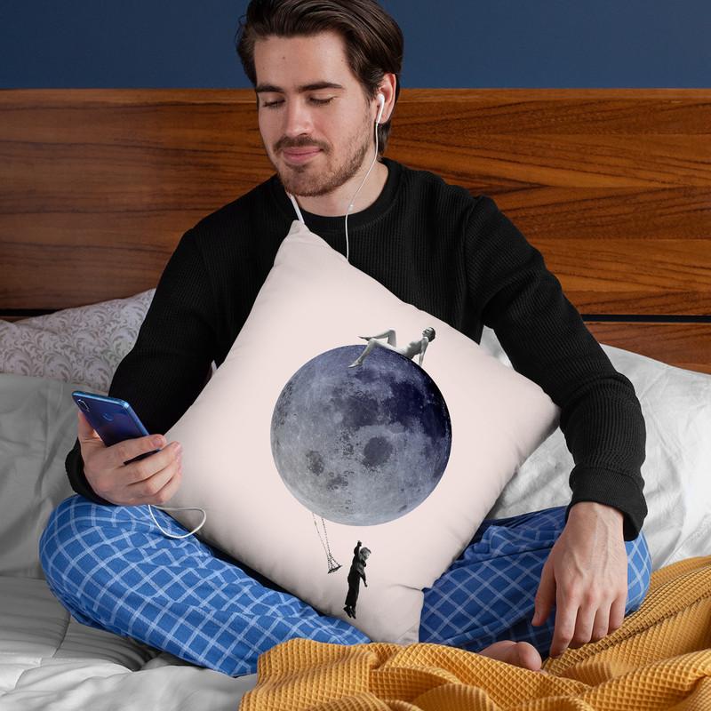 Moon Jump Throw Pillow By Image Conscious - by all about vibe