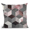 Cubes Rose Throw Pillow By Image Conscious - by all about vibe