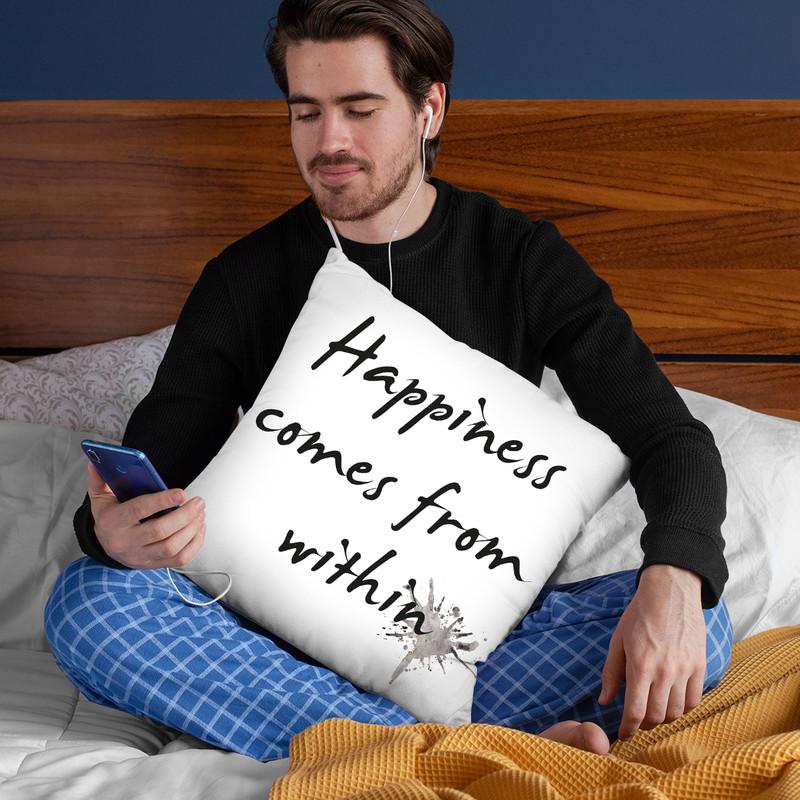 Happiness Throw Pillow By Image Conscious - by all about vibe