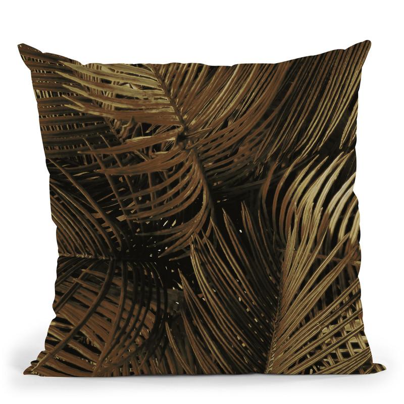 Golden Palm 2 Throw Pillow By Image Conscious - by all about vibe
