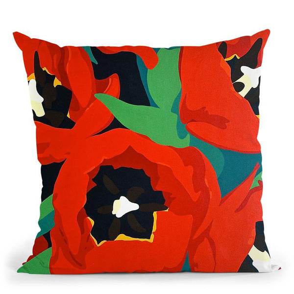 Red Tulips Throw Pillow By Image Conscious - by all about vibe