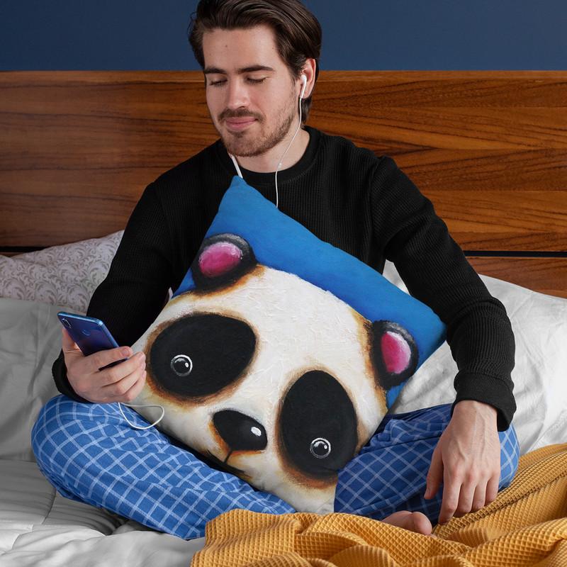 The Panda Bear Throw Pillow By Image Conscious - by all about vibe