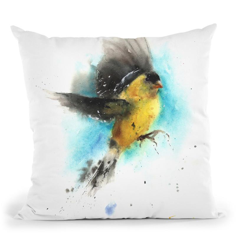 Goldfinch Throw Pillow By Image Conscious - by all about vibe