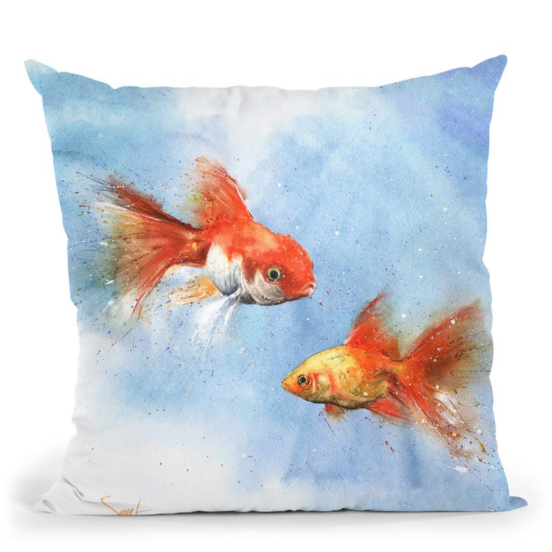 Goldfish Throw Pillow By Image Conscious - by all about vibe