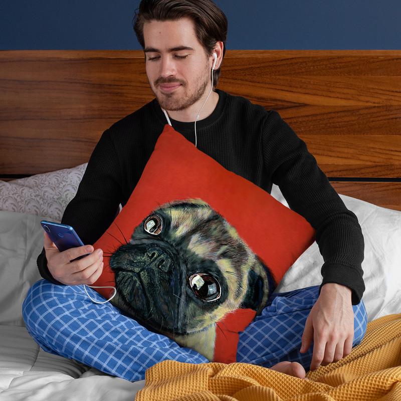 Pugly Throw Pillow By Image Conscious - by all about vibe