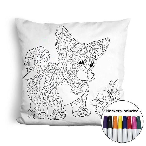 Corgi coloring pillow Made In USA