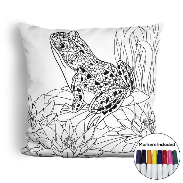 Frog coloring pillow Made In USA