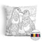 Pinguins coloring pillow Made In USA