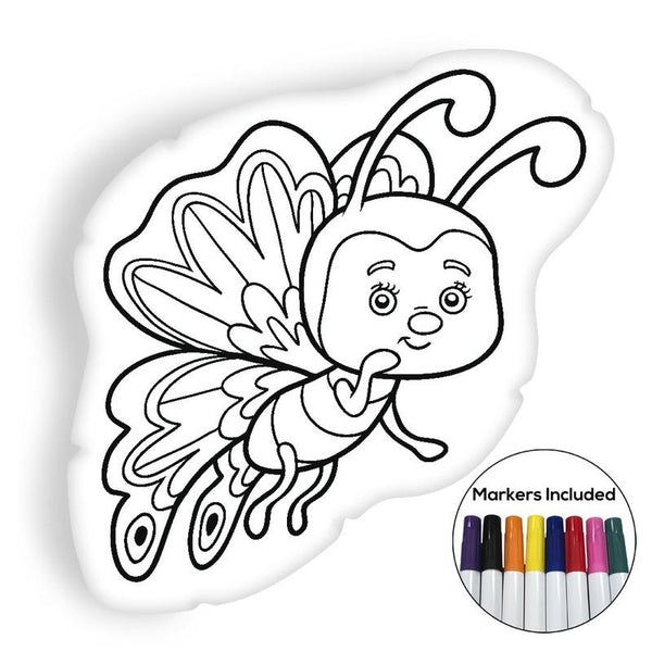 Butterfly cartoon coloring pillow Made In USA