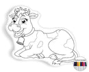 Cow coloring pillow Made In USA