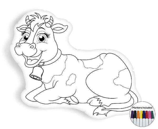 Cow coloring pillow Made In USA