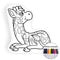 Cute giraffe coloring pillow Made In USA
