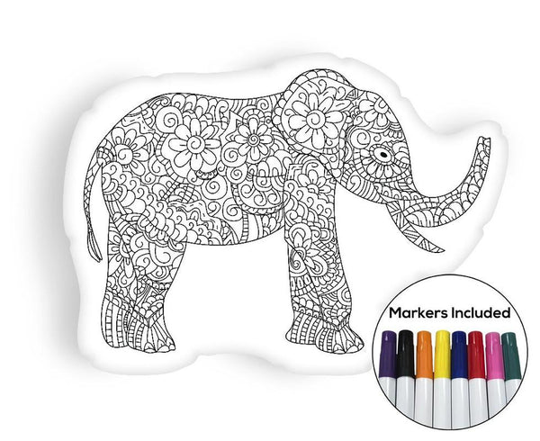 Elephant coloring pillow Made In USA