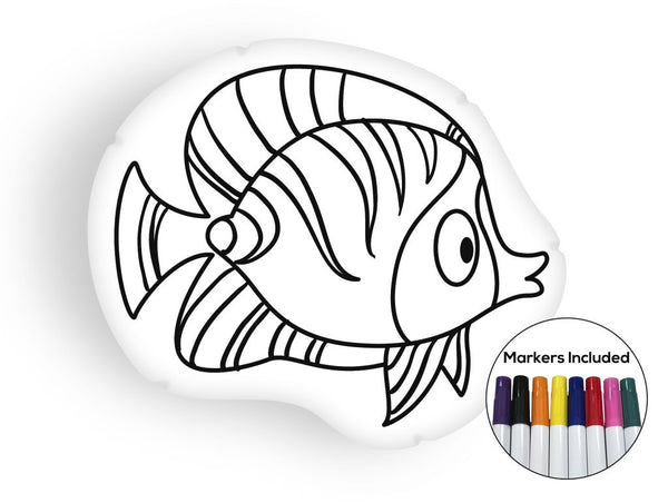 Fish II coloring pillow Made In USA