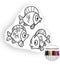 Fish III coloring pillow Made In USA