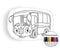Little Bus coloring pillow Made In USA