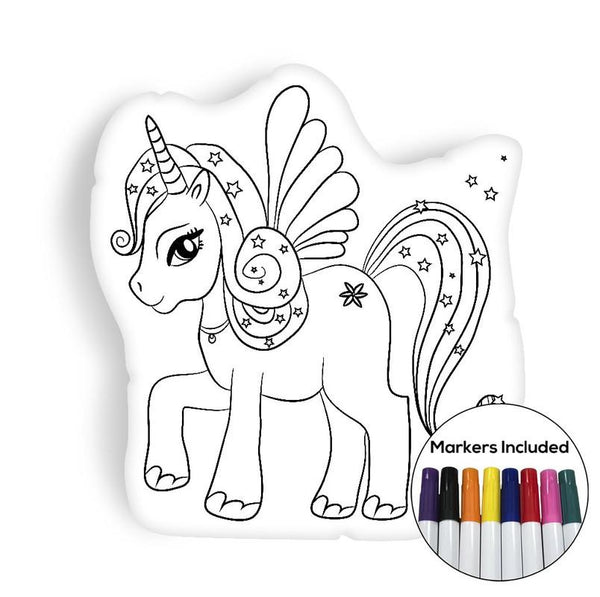 Magical unicorn coloring pillow Made In USA