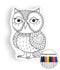 Owl III coloring pillow Made In USA