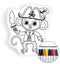 Pirate monkey coloring pillow Made In USA