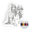 Princess riding on horse coloring pillows Made In USA