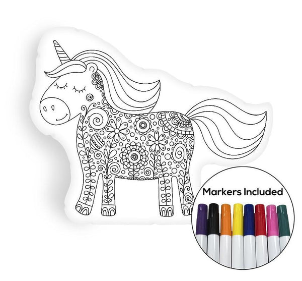 Unicorn II coloring pillow Made In USA