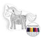 Unicorn II coloring pillow Made In USA