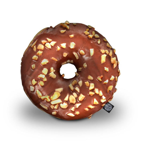 Chocolate Donut With Nuts Throw Pillow By All About Vibe