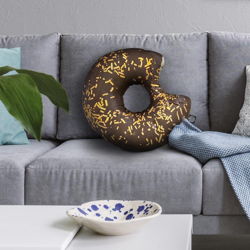 Donut Bitten Iv Throw Pillow By All About Vibe