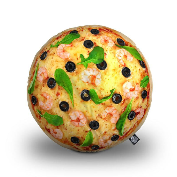 Pizza With Shrimp Throw Pillow By All About Vibe