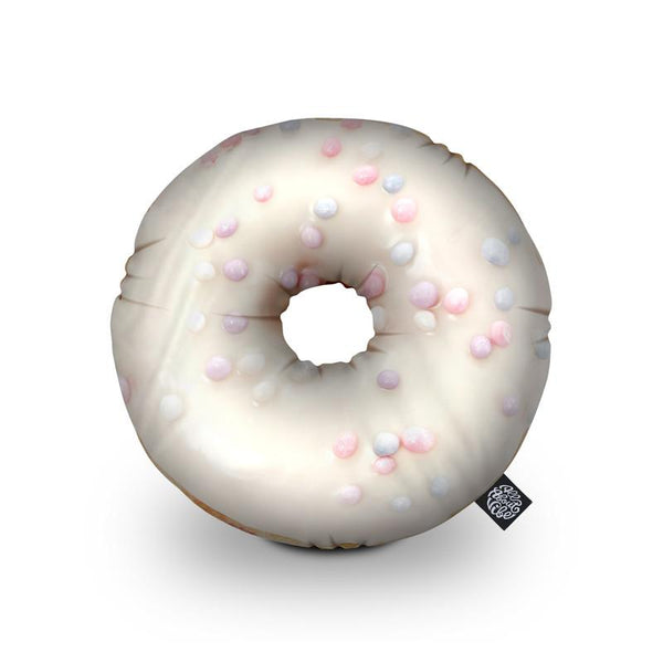 White Donut With Sprinkles Throw Pillow By All About Vibe