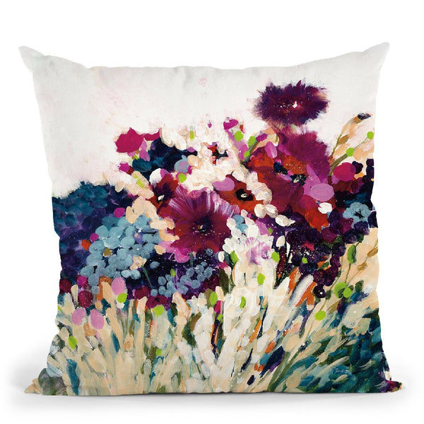 In Bloom On White Crop Throw Pillow By Jan Griggs