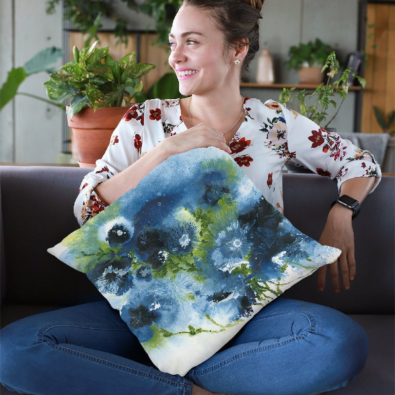Blue Explosion Throw Pillow By Jan Griggs