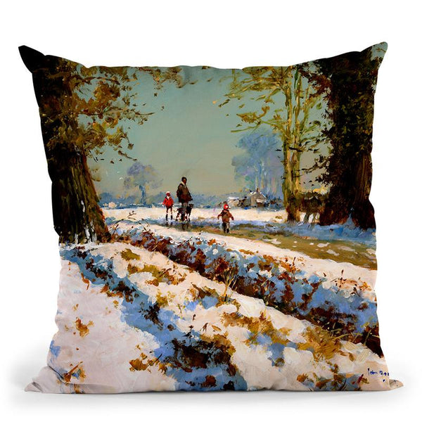 Afternoon Snow Throw Pillow By John Haskins - by all about vibe