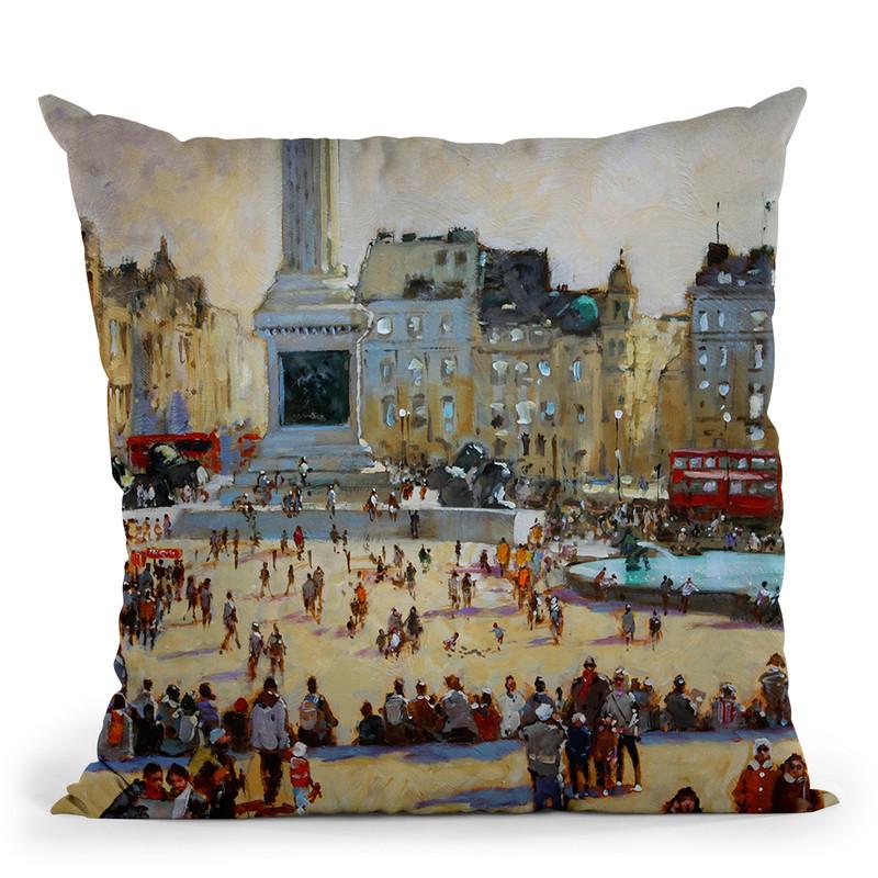Autumn Sun, Trafalgar Square Throw Pillow By John Haskins - by all about vibe