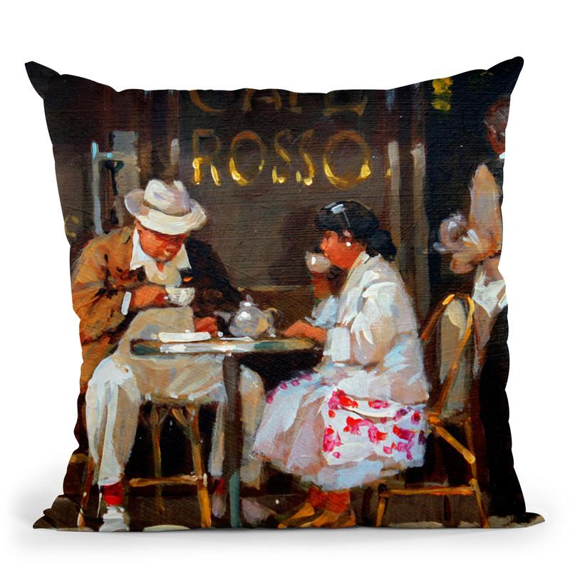 Breakfast At Cafe Rosso Throw Pillow By John Haskins - by all about vibe