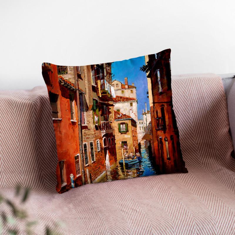 Dorsoduro Throw Pillow By John Haskins - by all about vibe