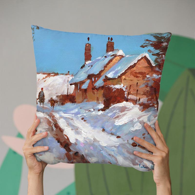 First Fall Throw Pillow By John Haskins - by all about vibe