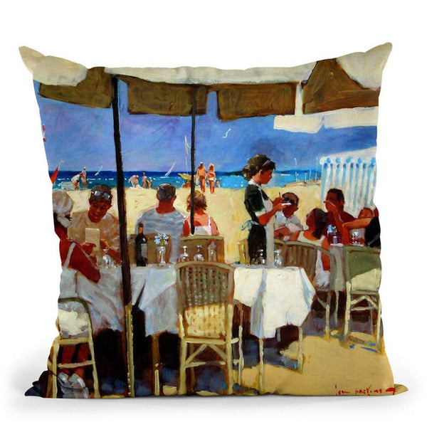 Lunch On The Beach Throw Pillow By John Haskins - by all about vibe